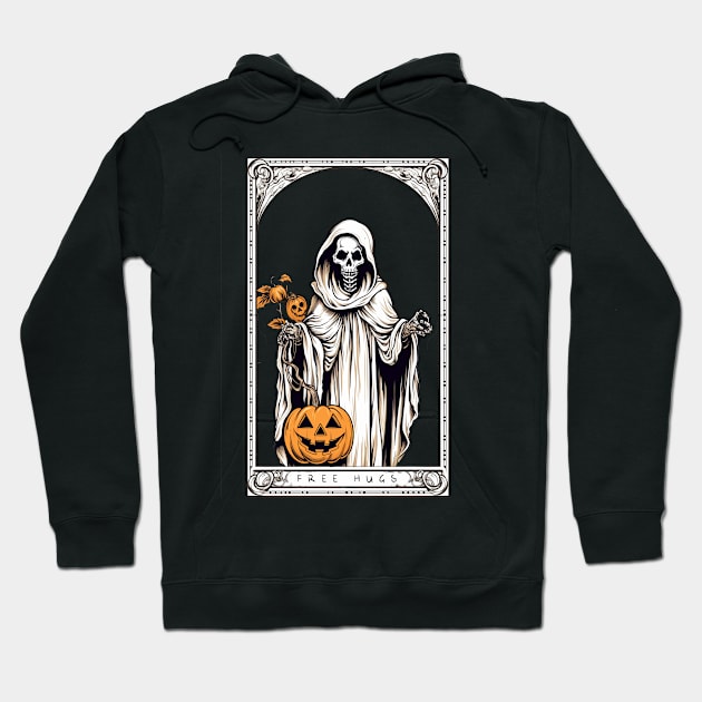 Free Hugs Halloween Grim reaper tarot card Hoodie by heidiki.png